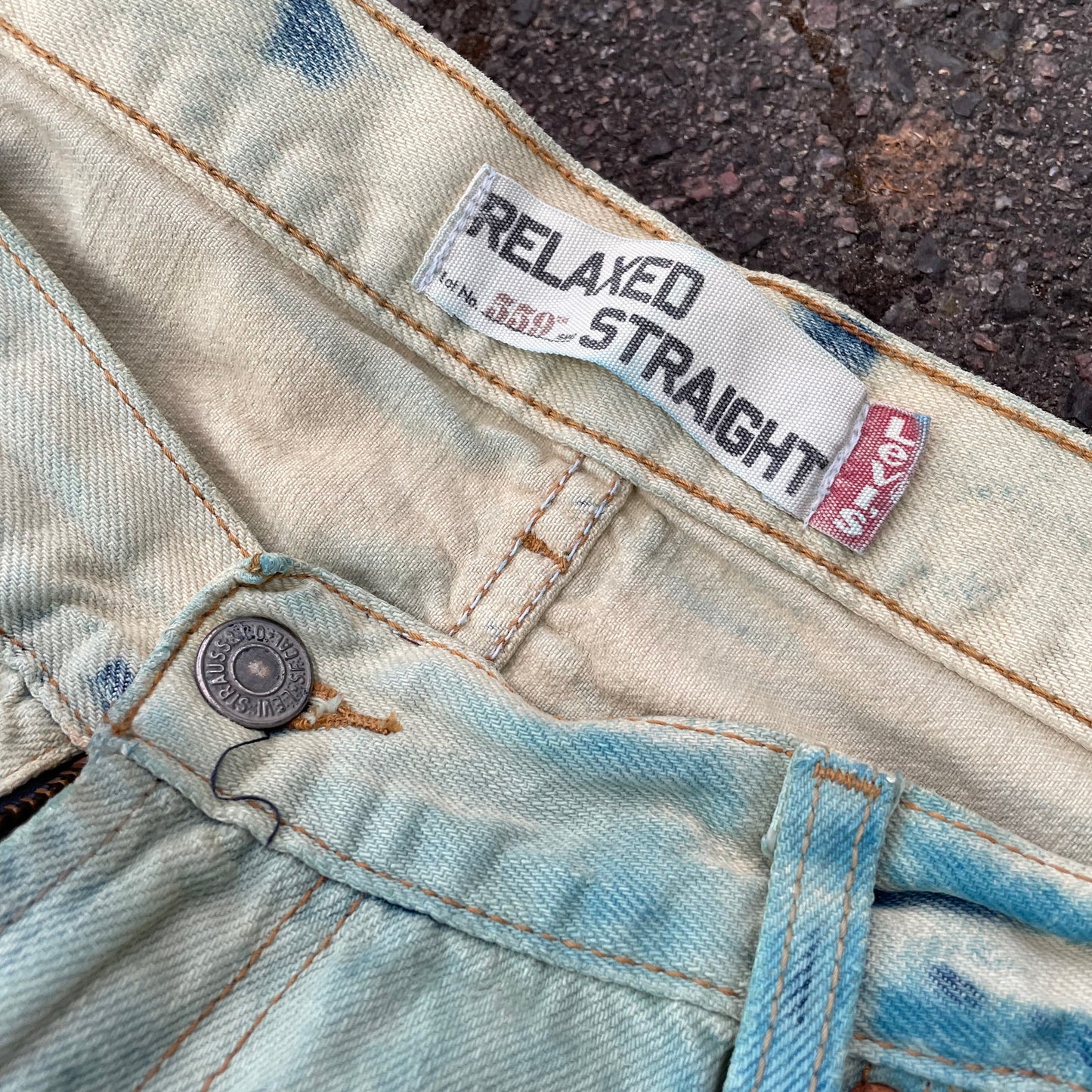 Custom Levi’s Blue Animal Print Jeans – Bleach Patterned Denim | 1 of 1 Vintage Art