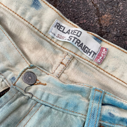 Custom Levi’s Blue Animal Print Jeans – Bleach Patterned Denim | 1 of 1 Vintage Art