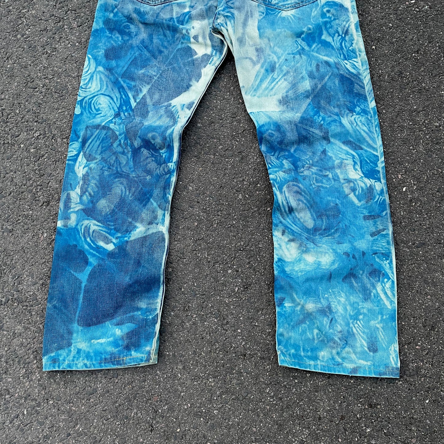 Custom Levi’s Cloudwash Jeans – Blue Tie-Dye Pattern | 1 of 1 Vintage Denim Art
