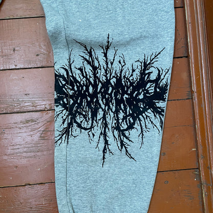Custom Nike Sweatpants – Grey with Black Leg Print | Vintage Grunge 1 of 1
