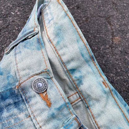Custom Levi’s Cloudwash Jeans – Blue Tie-Dye Pattern | 1 of 1 Vintage Denim Art