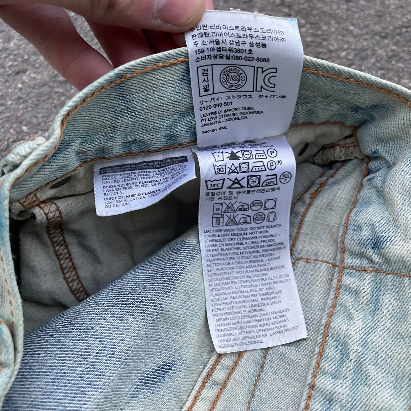 Custom Levi’s Cloudwash Jeans – Blue Tie-Dye Pattern | 1 of 1 Vintage Denim Art