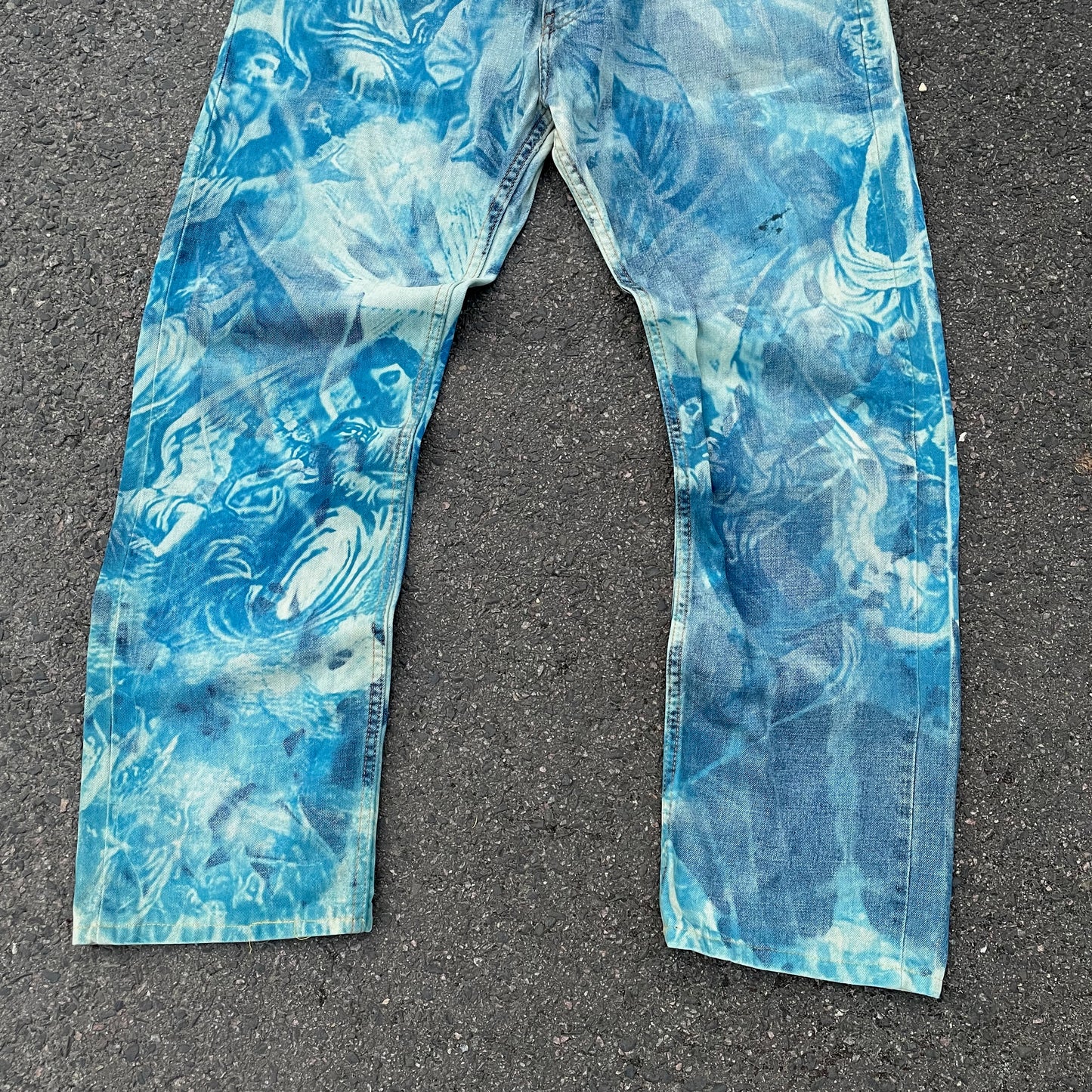 Custom Levi’s Cloudwash Jeans – Blue Tie-Dye Pattern | 1 of 1 Vintage Denim Art