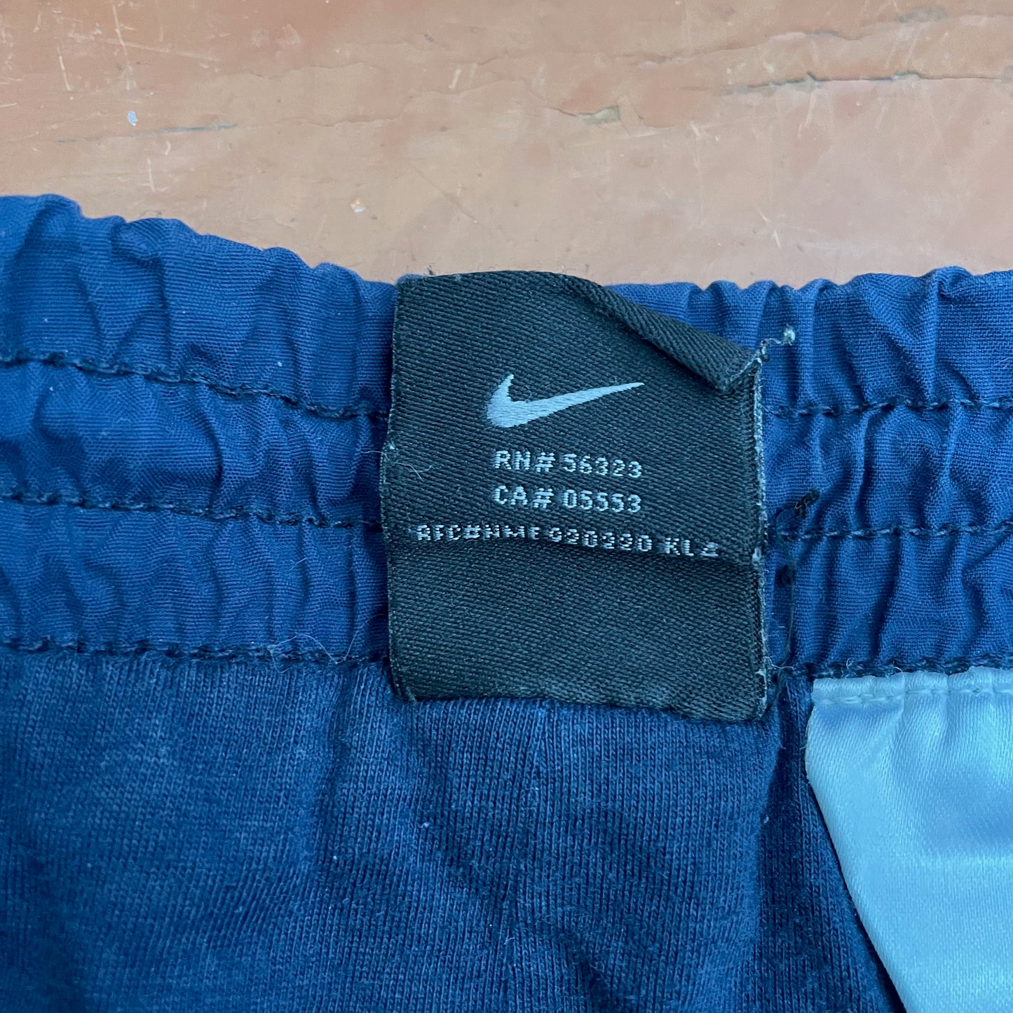 Custom Nike Vintage Track Pants – 90s Nylon Navy with White Print | Grunge 1 of 1