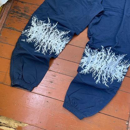 Custom Nike Vintage Track Pants – 90s Nylon Navy with White Print | Grunge 1 of 1