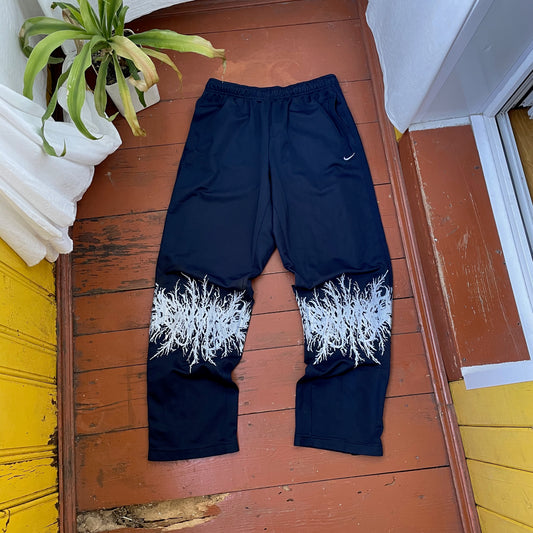 Custom Nike Pants – Black with White Print | Vintage Grunge 1 of 1