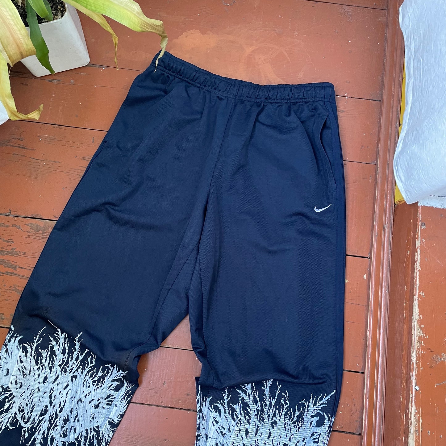 Custom Nike Pants – Black with White Print | Vintage Grunge 1 of 1