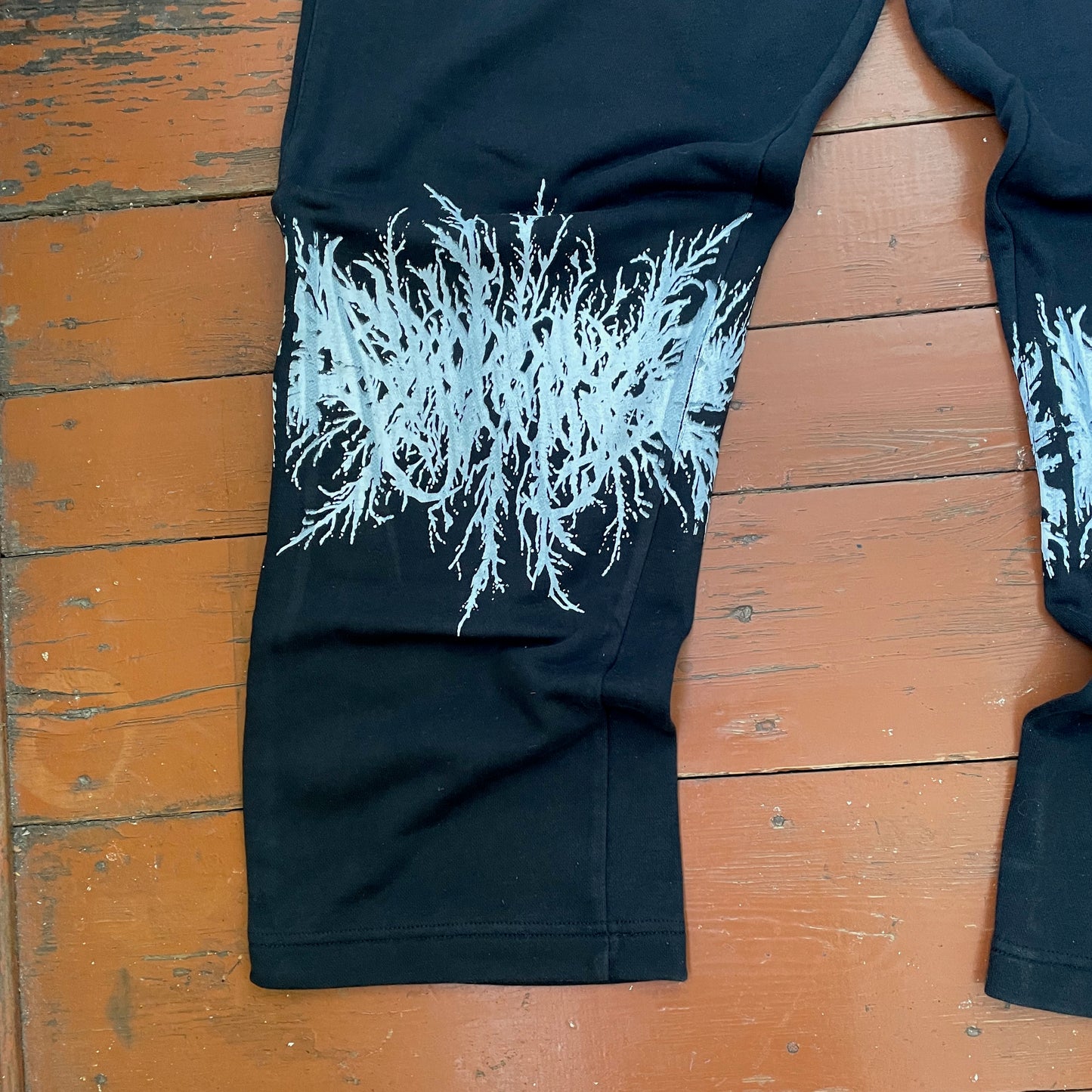 Custom Nike Sweatpants – Black with White Grunge Print | Vintage Streetwear 1 of 1