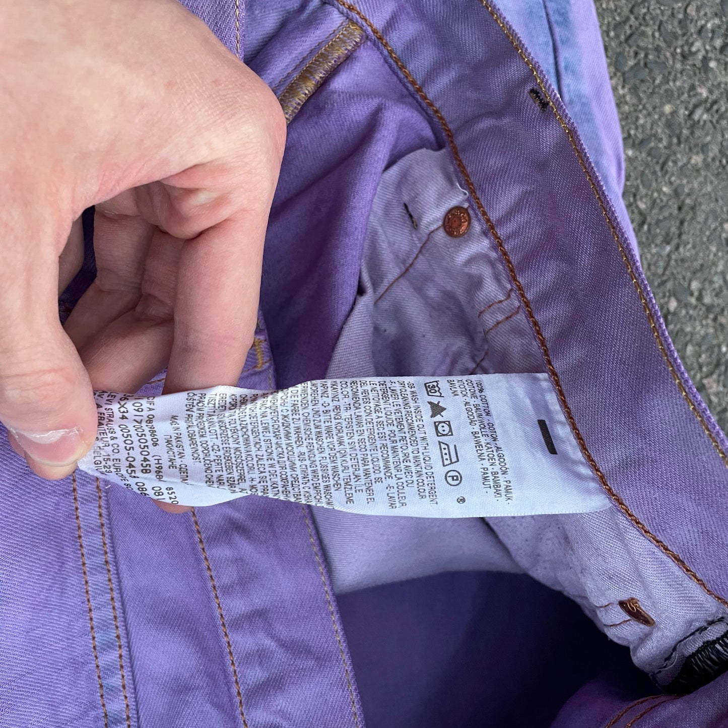 Custom Levi’s Dragon Jeans – Purple & Indigo Gradient with Black Dragon Print | 1 of 1 Vintage Denim Art