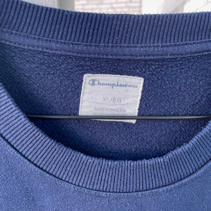 Custom Champion Tiger Sweatshirt – Navy Blue with White Tiger Art | Vintage 1 of 1