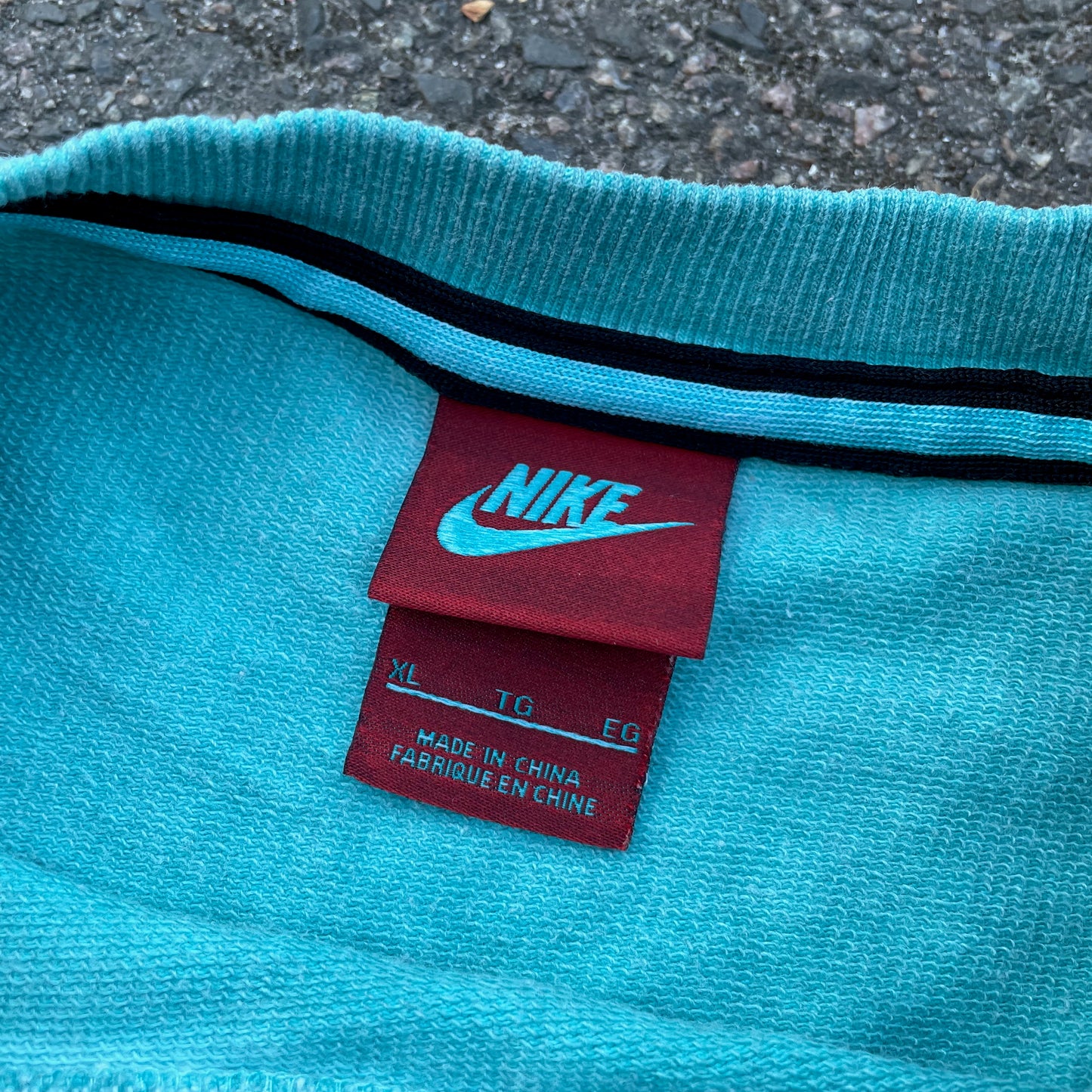 Custom Nike Dragon Sweatshirt – Bright Blue Crewneck with Red Dragon & Logo | Vintage Streetwear 1 of 1
