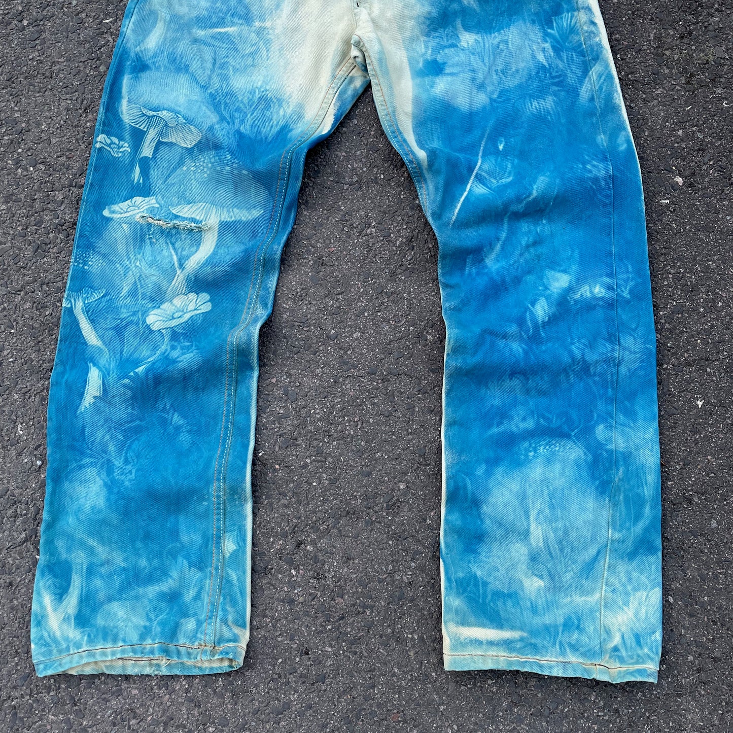 Custom Diesel Mushroom Pants – Surreal Fungal Art  | Vintage 1 of 1