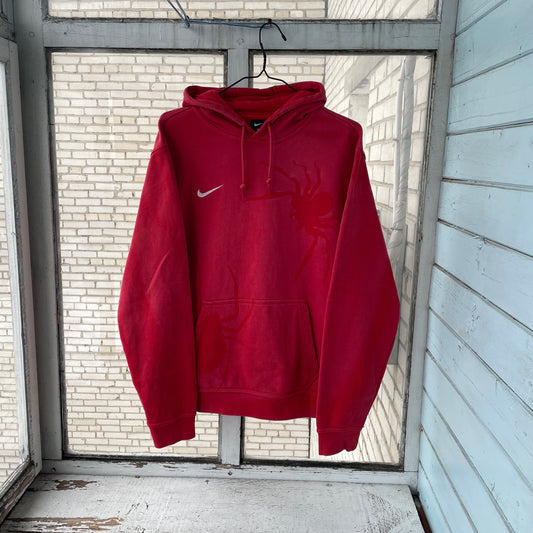 Custom Nike Red Hoodie – Hand-Faded Spider Hoodie | Vintage Grunge 1 of 1
