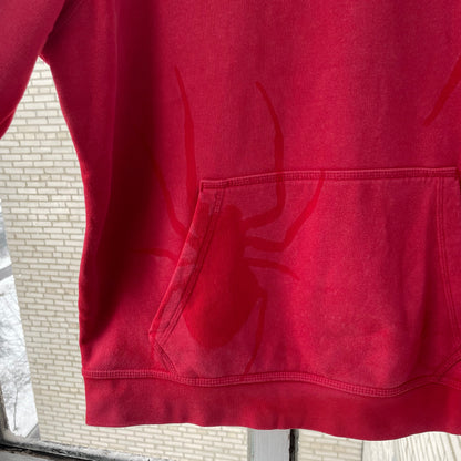 Custom Nike Red Hoodie – Hand-Faded Spider Hoodie | Vintage Grunge 1 of 1