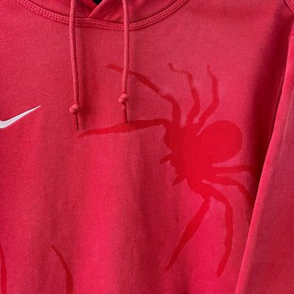 Custom Nike Red Hoodie – Hand-Faded Spider Hoodie | Vintage Grunge 1 of 1