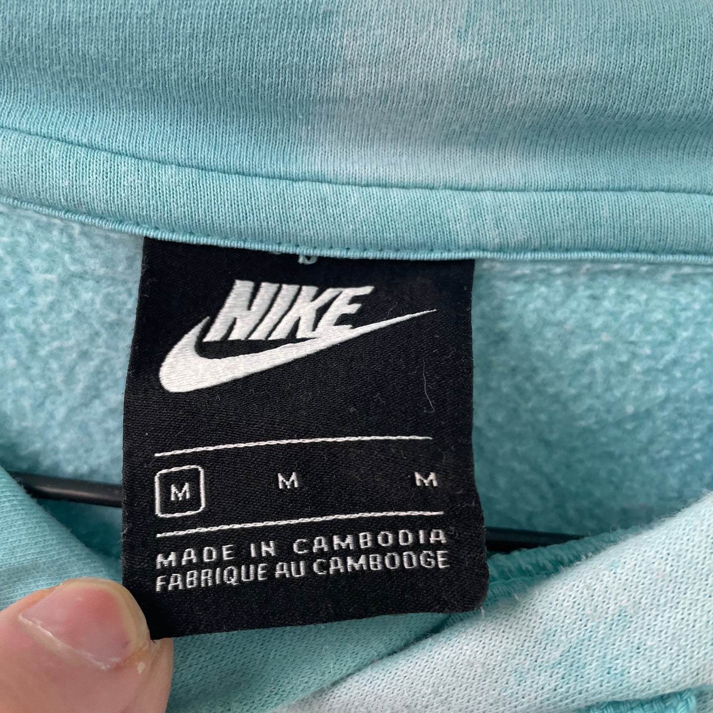 Custom Nike Hoodie – Hand-Faded Aqua Spider Hoodie | Vintage Grunge 1 of 1