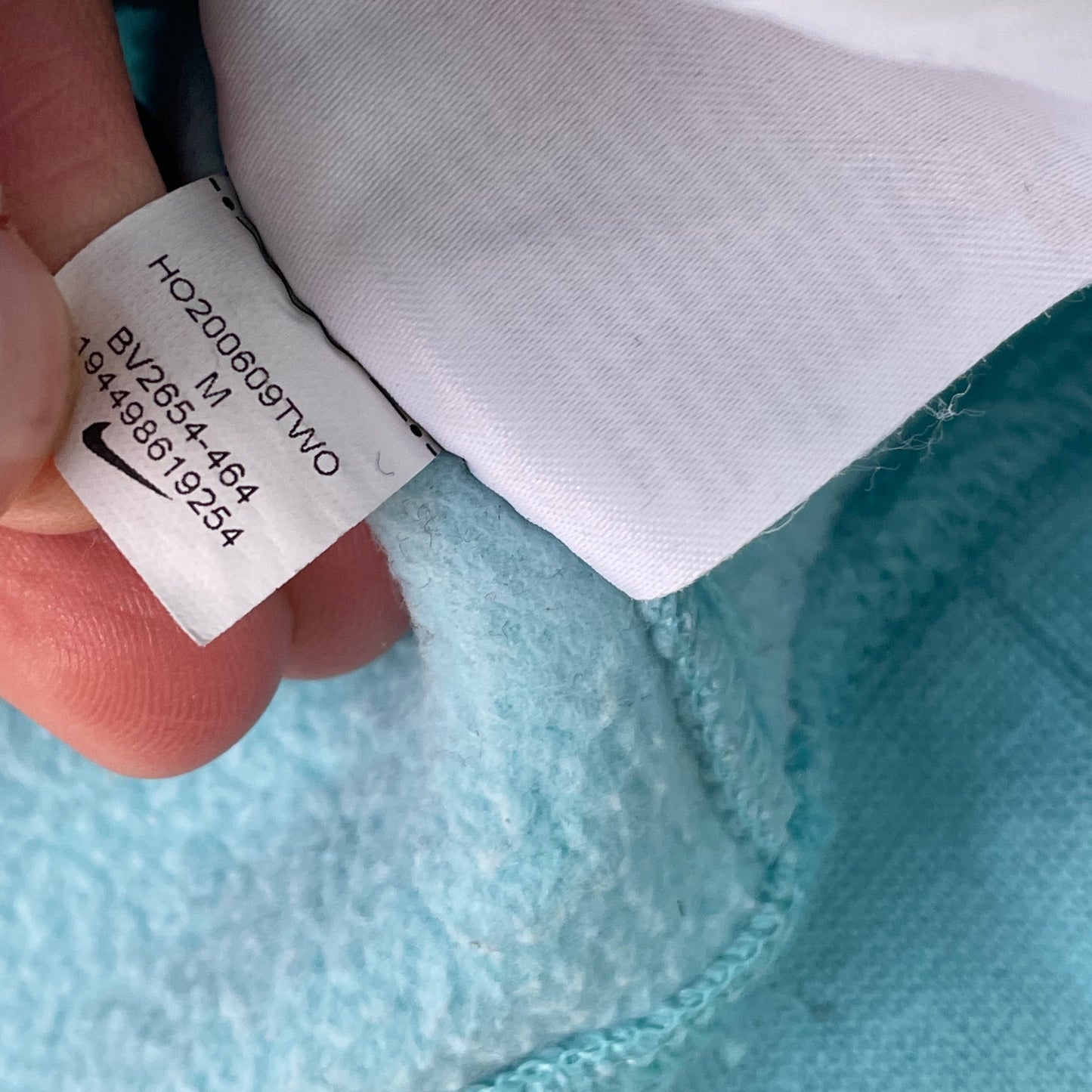 Custom Nike Hoodie – Hand-Faded Aqua Spider Hoodie | Vintage Grunge 1 of 1