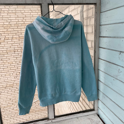 Custom Nike Hoodie – Hand-Faded Aqua Spider Hoodie | Vintage Grunge 1 of 1