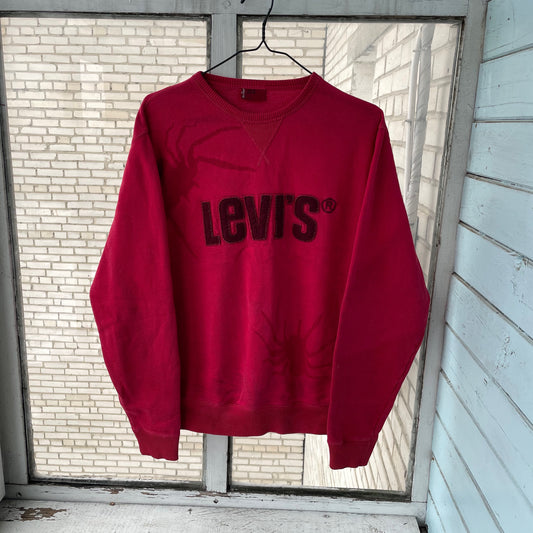 Levi’s Faded Spider Sweatshirt – Vintage Red Levi’s Crewneck with Subtle Spider Fade | 1 of 1