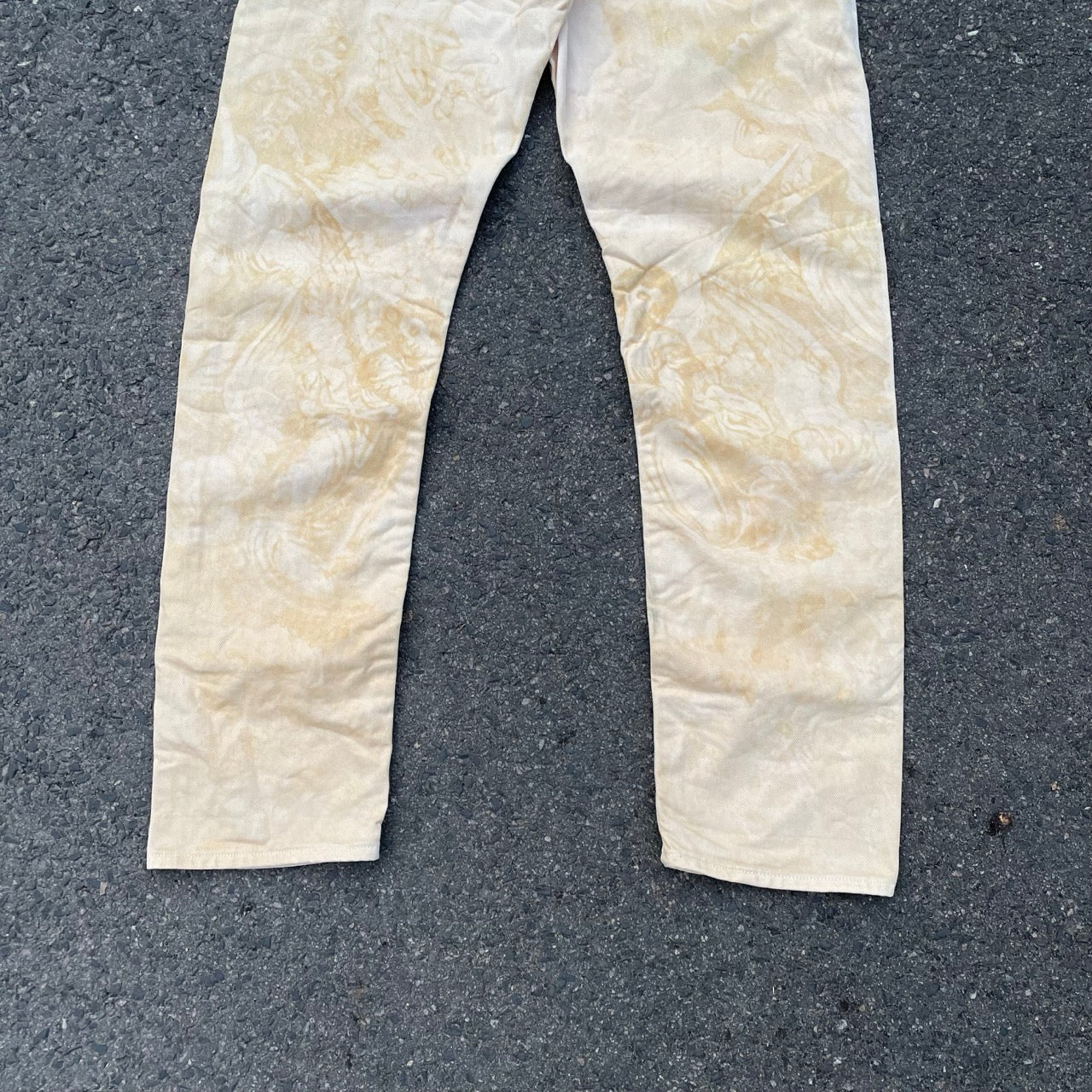 Bleached Carhartt Jeans – Hand-Treated 1 of 1 Pale Beige Denim, Minimal Grunge Look