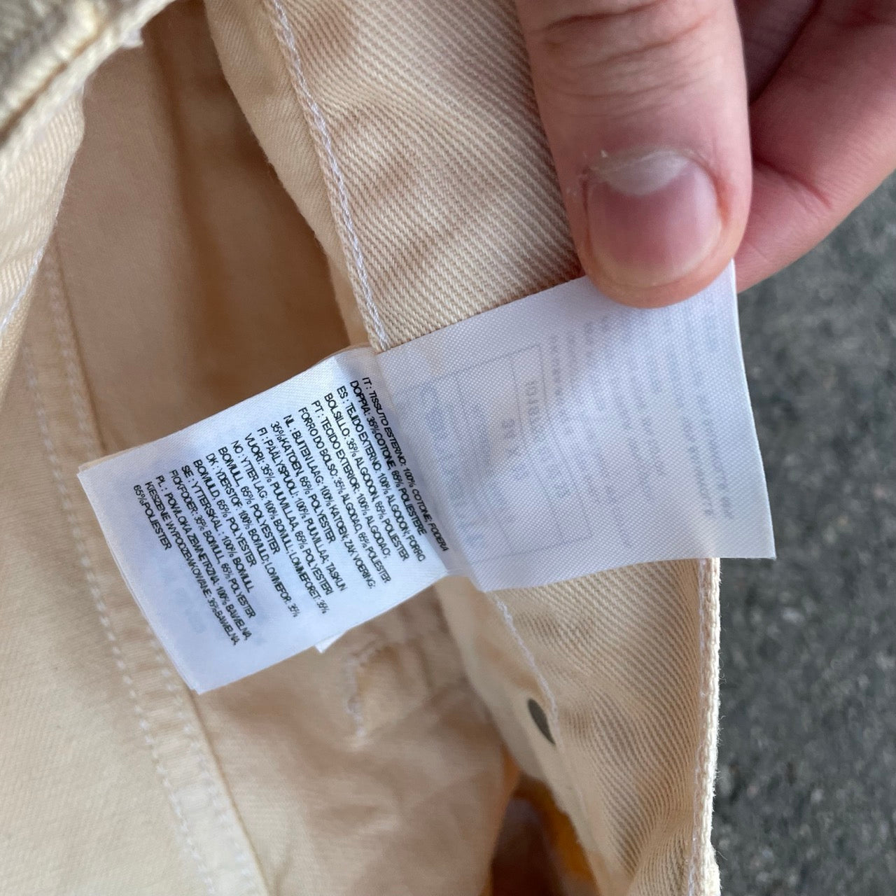Bleached Carhartt Jeans – Hand-Treated 1 of 1 Pale Beige Denim, Minimal Grunge Look