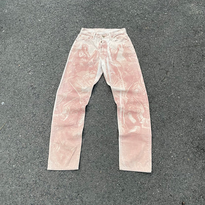 Custom Levi’s Angelic Scene Pants – Faded Religious Art | Vintage Denim 1 of 1