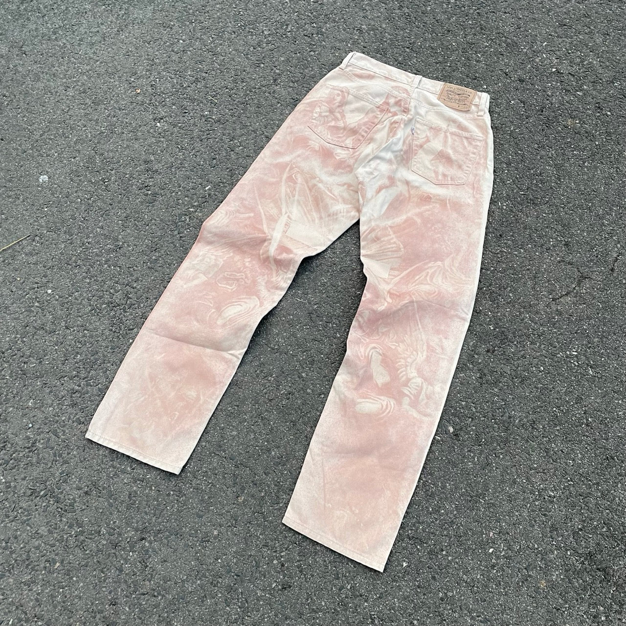 Custom Levi’s Angelic Scene Pants – Faded Religious Art | Vintage Denim 1 of 1