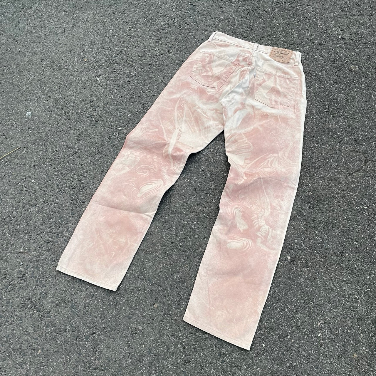 Custom Levi’s Angelic Scene Pants – Faded Religious Art | Vintage Denim 1 of 1