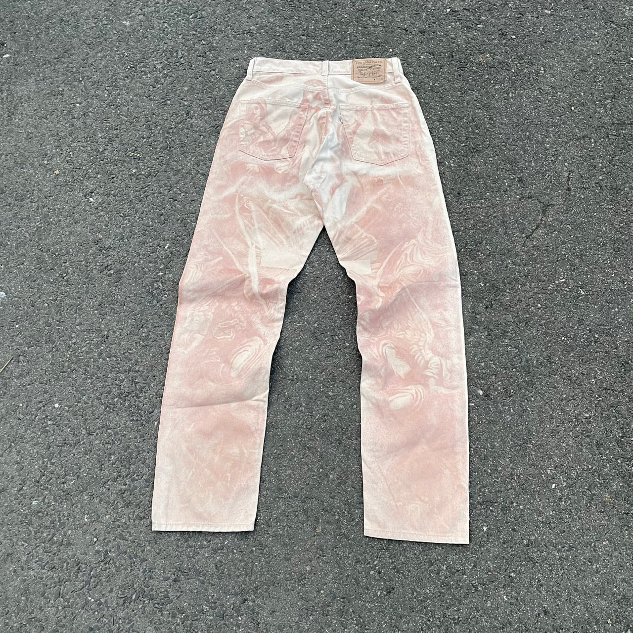 Custom Levi’s Angelic Scene Pants – Faded Religious Art | Vintage Denim 1 of 1