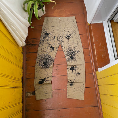 Custom Carhartt Chino Pants – Spider Web Print | Vintage Workwear 1 of 1