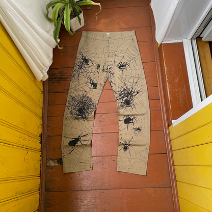 Custom Carhartt Chino Pants – Spider Web Print | Vintage Workwear 1 of 1
