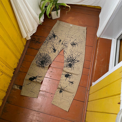Custom Carhartt Chino Pants – Spider Web Print | Vintage Workwear 1 of 1