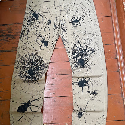 Custom Carhartt Chino Pants – Spider Web Print | Vintage Workwear 1 of 1