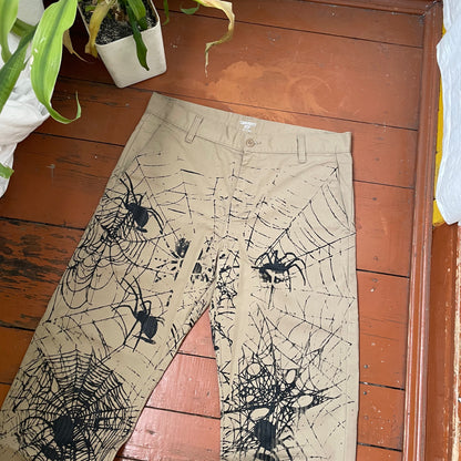 Custom Carhartt Chino Pants – Spider Web Print | Vintage Workwear 1 of 1