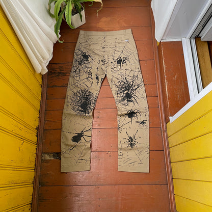 Custom Carhartt Chino Pants – Spider Web Print | Vintage Workwear 1 of 1