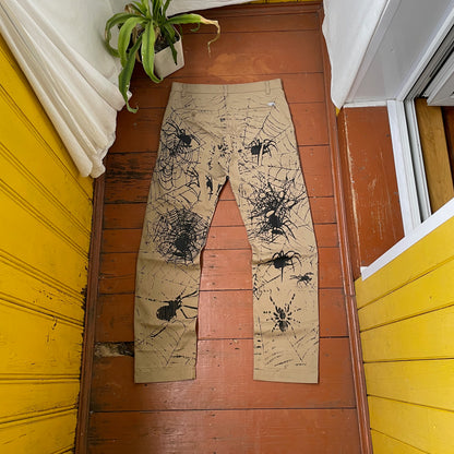 Custom Carhartt Chino Pants – Spider Web Print | Vintage Workwear 1 of 1