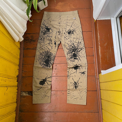 Custom Carhartt Chino Pants – Spider Web Print | Vintage Workwear 1 of 1