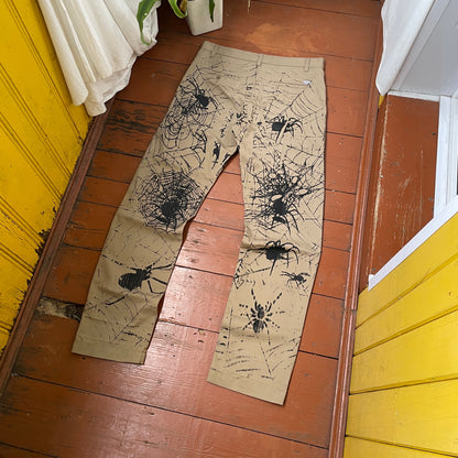 Custom Carhartt Chino Pants – Spider Web Print | Vintage Workwear 1 of 1