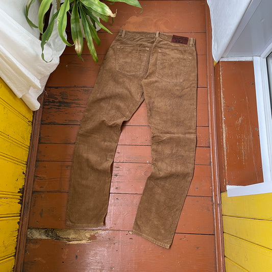 Vintage Polo Ralph Lauren Corduroy Pants – Classic Tan/Brown Straight Leg