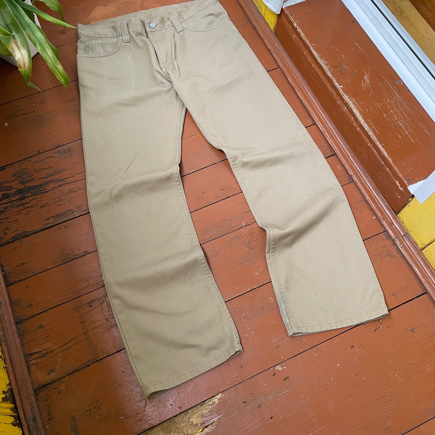Custom Carhartt Tiger & Dragon Work Pants – Beige Hand-Printed Art | 1 of 1 Reworked