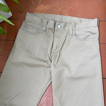 Custom Carhartt Tiger & Dragon Work Pants – Beige Hand-Printed Art | 1 of 1 Reworked