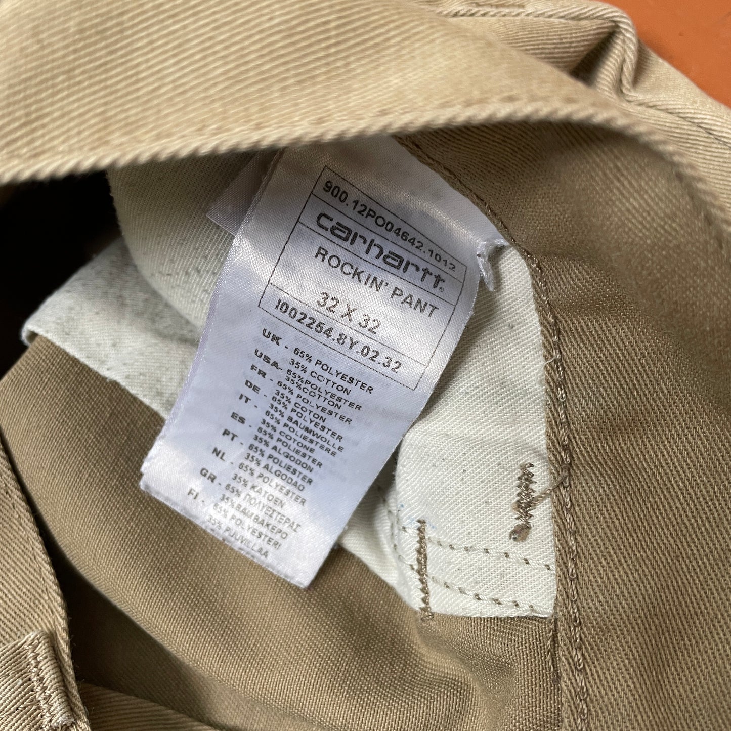 Custom Carhartt Tiger & Dragon Work Pants – Beige Hand-Printed Art | 1 of 1 Reworked
