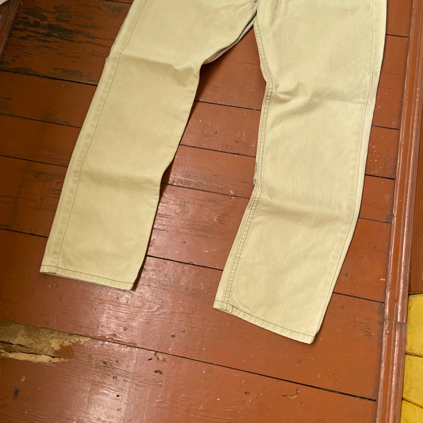 Custom Levi’s Tiger Print Jeans – Beige/Khaki with Bold Artwork | 1 of 1 Reworked