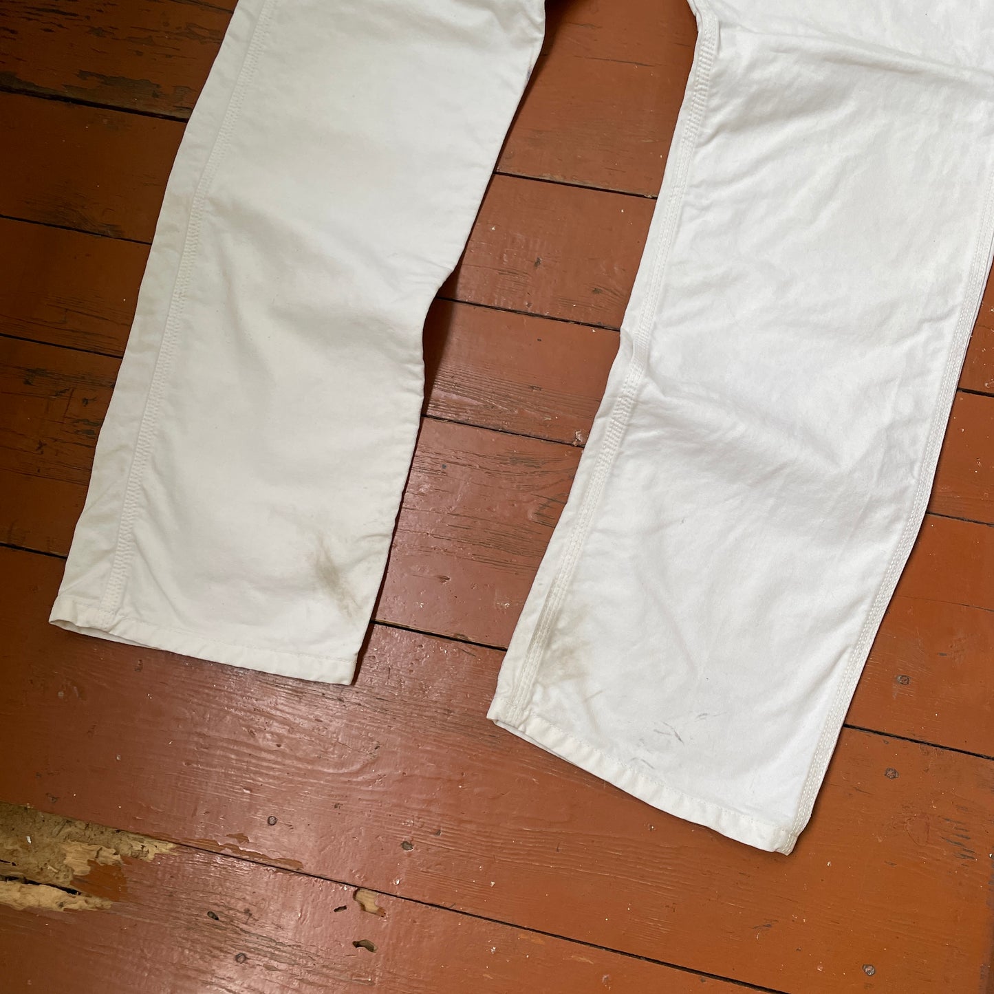Custom Carhartt Classical Art Print Pants – Beige/Khaki with Detailed Artwork | 1 of 1 Reworked