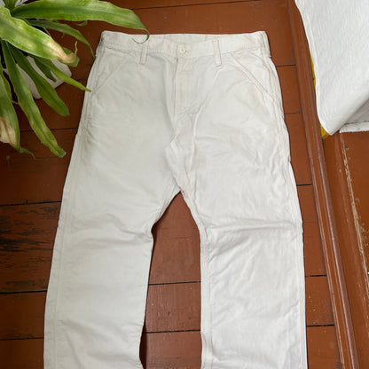 Custom Carhartt Classical Art Print Pants – Beige/Khaki with Detailed Artwork | 1 of 1 Reworked