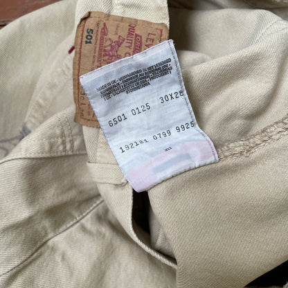 Custom Levi’s Dragon Print Jeans – Beige/Khaki with Bold Artwork | 1 of 1 Reworked Denim