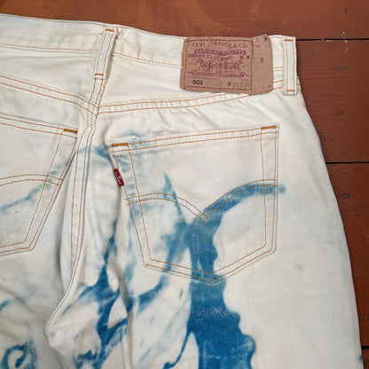 Custom Levi’s Octopus Jeans – Hand-Faded Blue Octopus Art | Vintage Denim 1 of 1