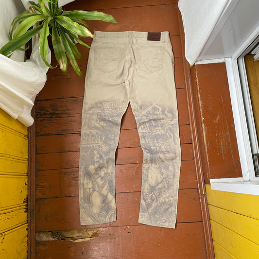 Custom Polo Ralph Lauren Classical Art Print Jeans – Muted Tones | 1 of 1 Reworked Denim Art