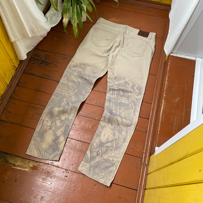 Custom Polo Ralph Lauren Classical Art Print Jeans – Muted Tones | 1 of 1 Reworked Denim Art