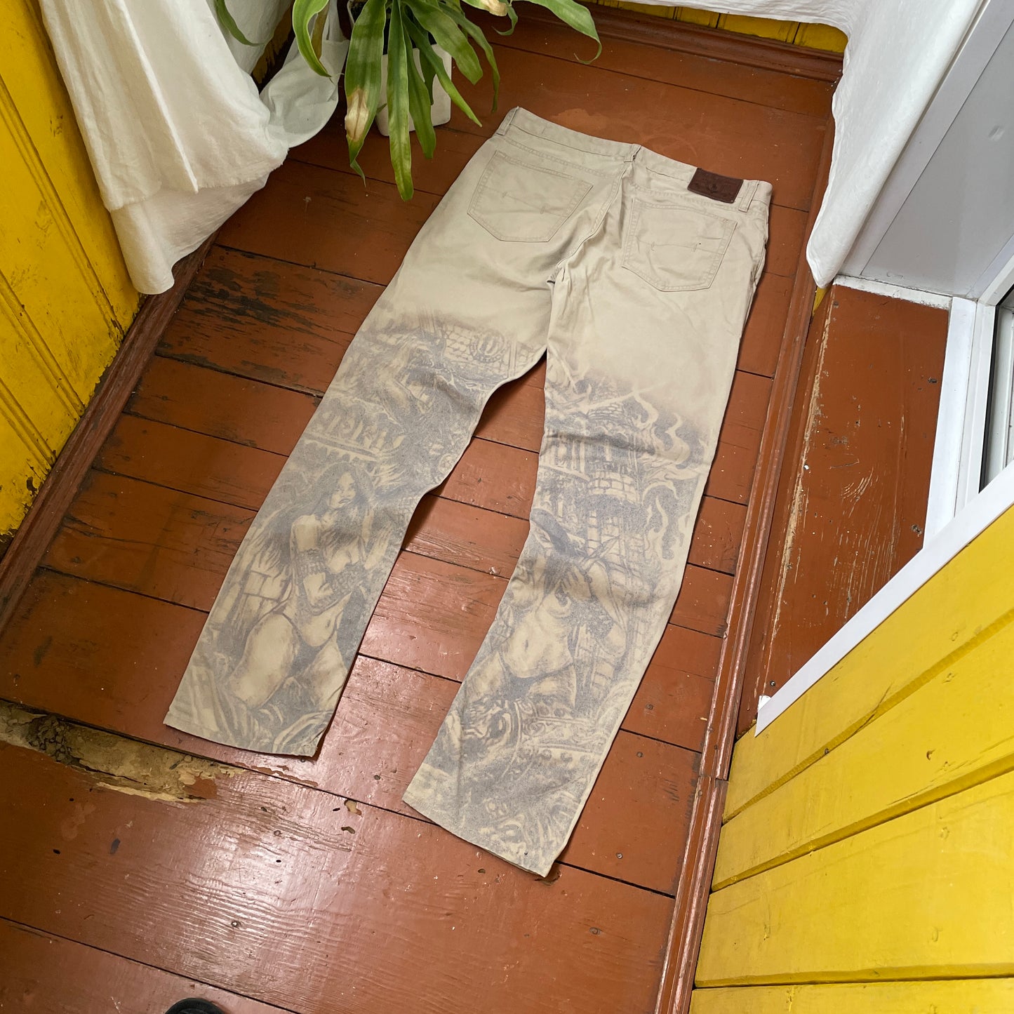 Custom Polo Ralph Lauren Classical Art Print Jeans – Muted Tones | 1 of 1 Reworked Denim Art
